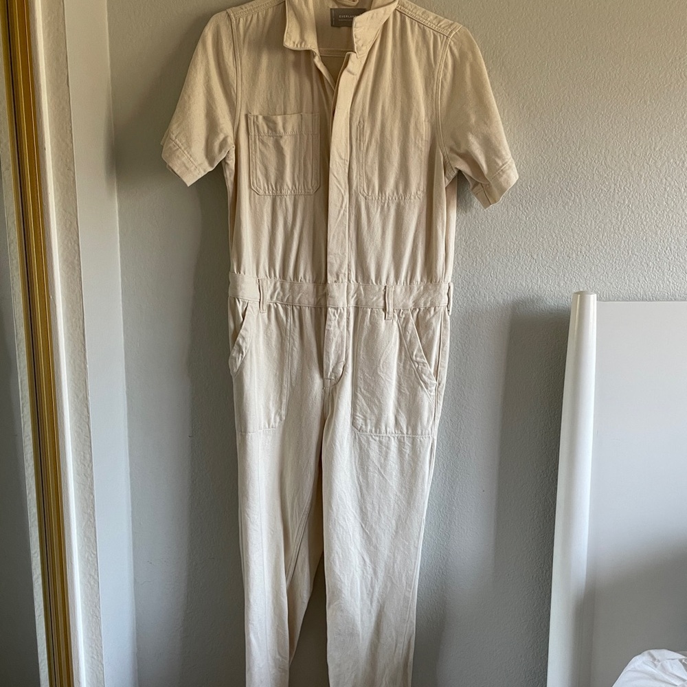 Everlane Cream Short-Sleeve Coverall